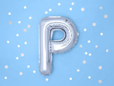 Globo de foil Letra ''P'', 35cm, plata